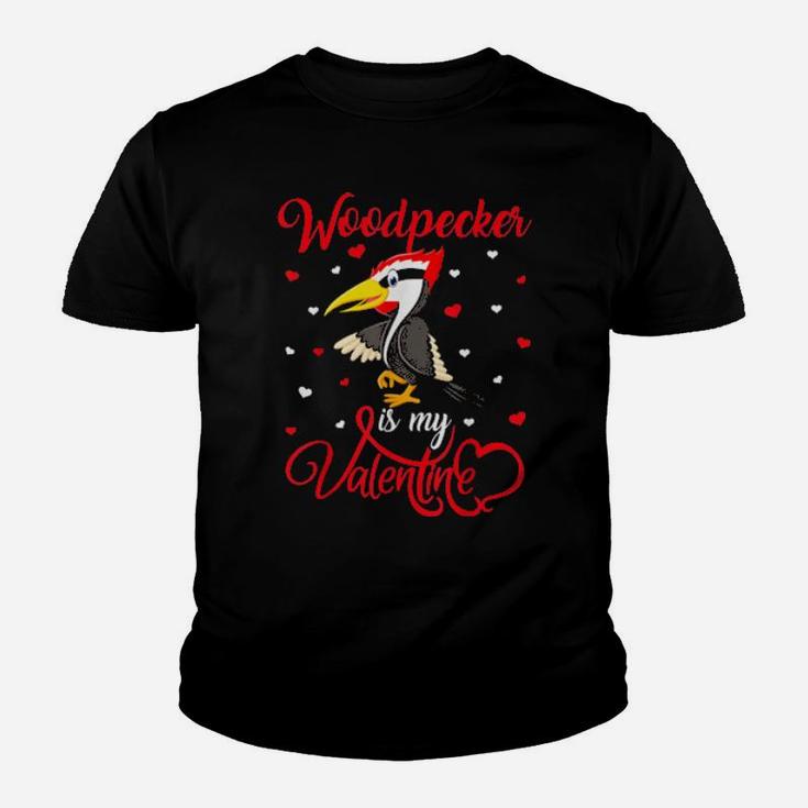 Woodpecker Is My Valentine Woodpecker Valentine's Day Youth T-shirt