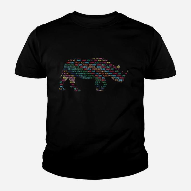 Words Animal Gift For Rhino Lover Youth T-shirt