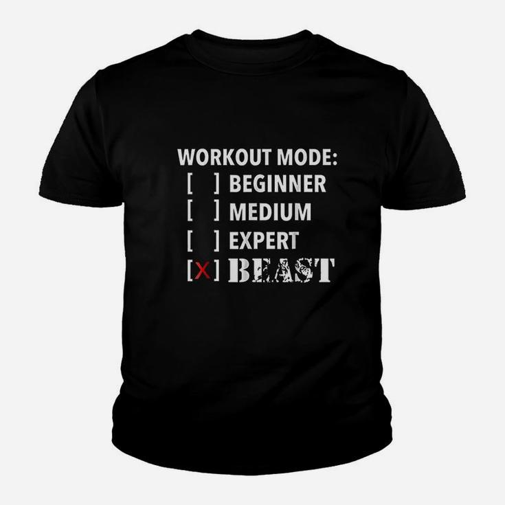 Workout Mode Beast Level Selected Workout Youth T-shirt