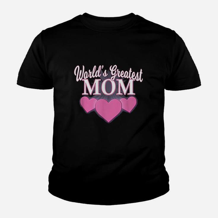 Worlds Greatest Mom Mothers Day Triple Heart Youth T-shirt