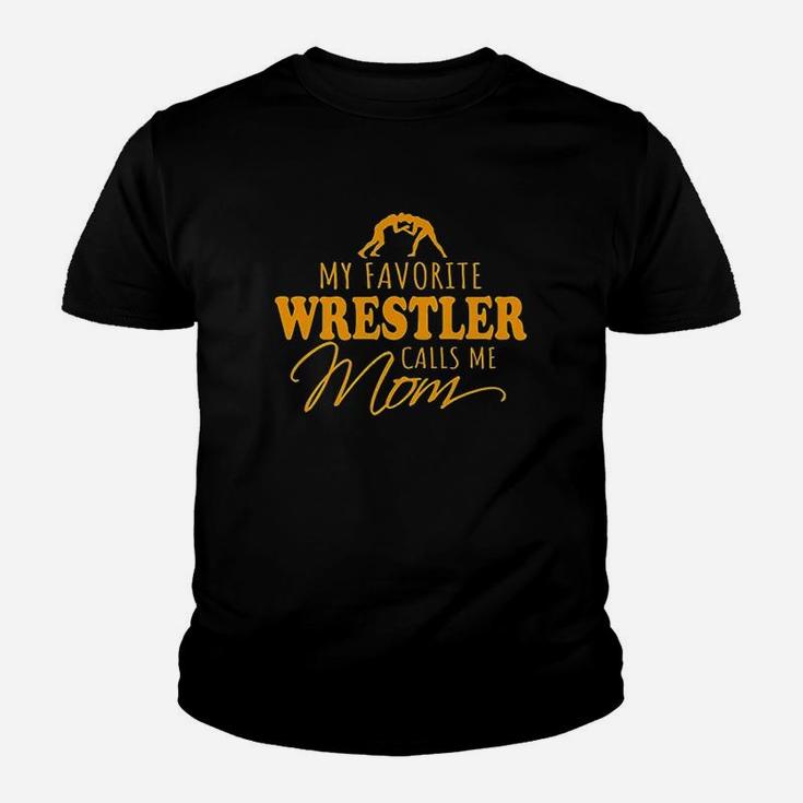 Wrestling Mom Women My Favorite Wrestler Calls Me Mom Youth T-shirt