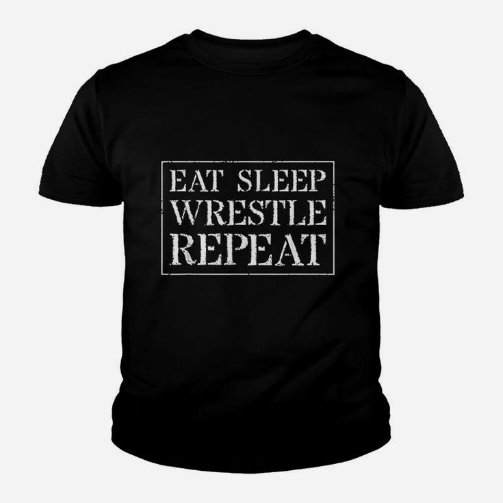 Wrestling  Wrestler Gift Eat Sleep Wrestle Repeat Youth T-shirt