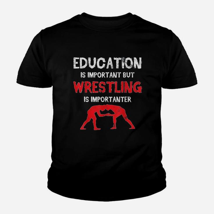 Wrestling Wrestler Sport Education Important Funny Vintage Youth T-shirt