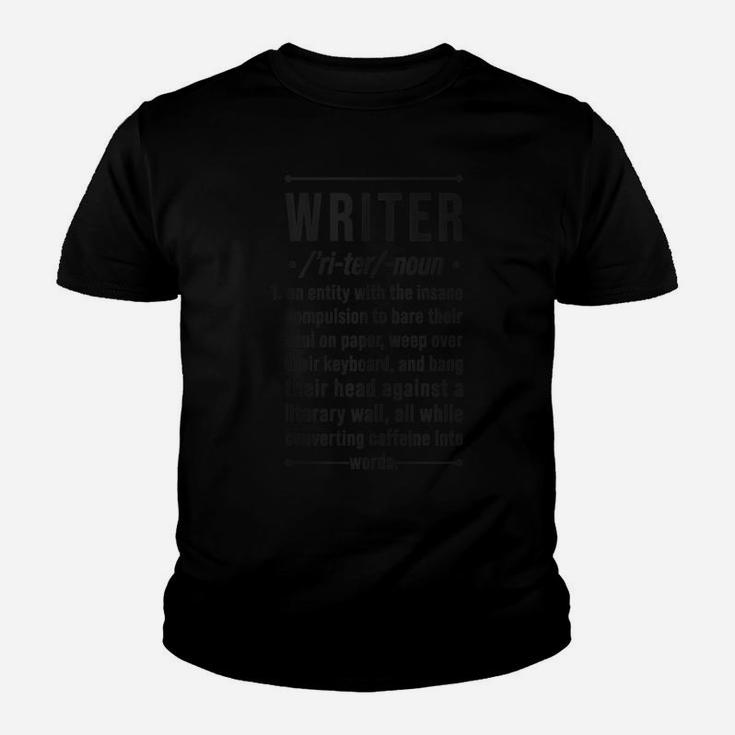 Writer Funny Noun Definition Book Author Novelist Poet Gifts Youth T-shirt