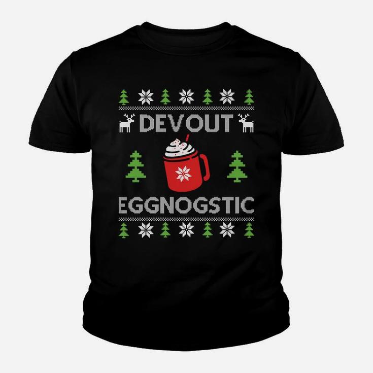 Xmas Devout Eggnogstic Eggnog Ugly Christmas Sweater Youth T-shirt