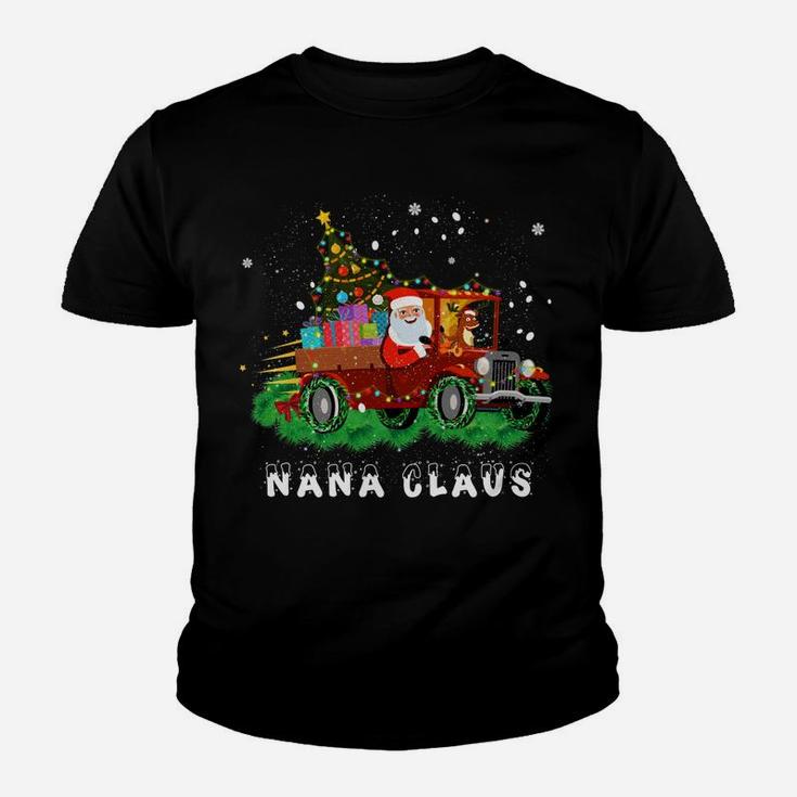 Xmas Nana Claus Red Truck Family Christmas Pajama Gifts Youth T-shirt