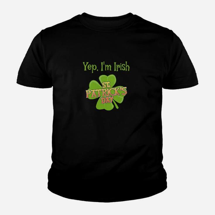 Yep I'm Irish Shamrock Four Leaf Clover Theme Lucky Green Youth T-shirt