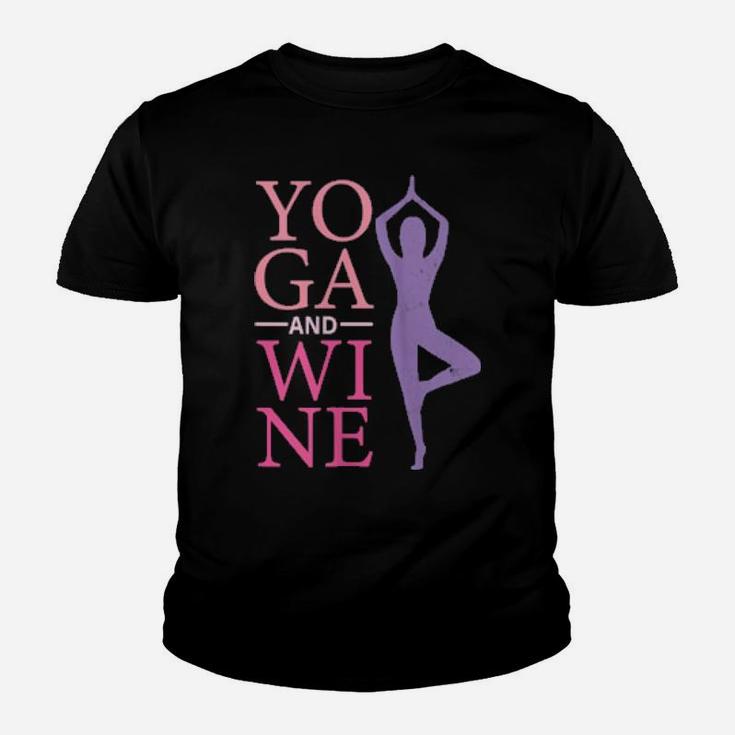 Yoga And Wine For Valentines Healthy Lifestyle Meditation Youth T-shirt
