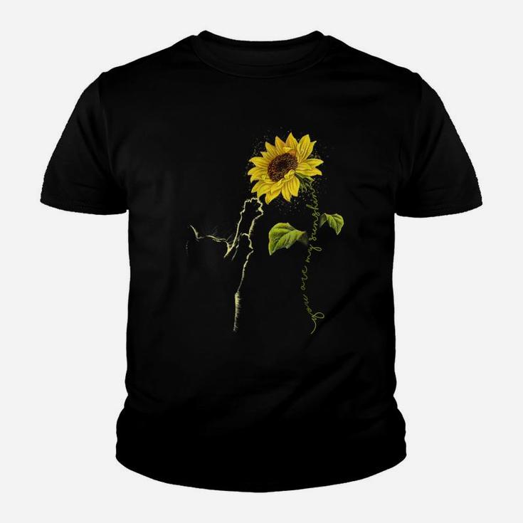 You Are My Sunshine Sunflower Cat Style Tee Shirt Youth T-shirt