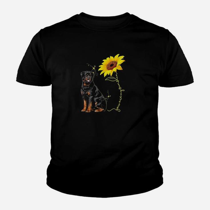 You Are My Sunshine Sunflower Rottweiler Lover Youth T-shirt