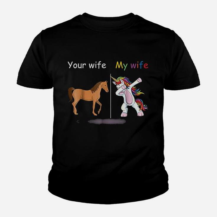 Your Wife My Wife Dabbing Unicorn Funny Youth T-shirt