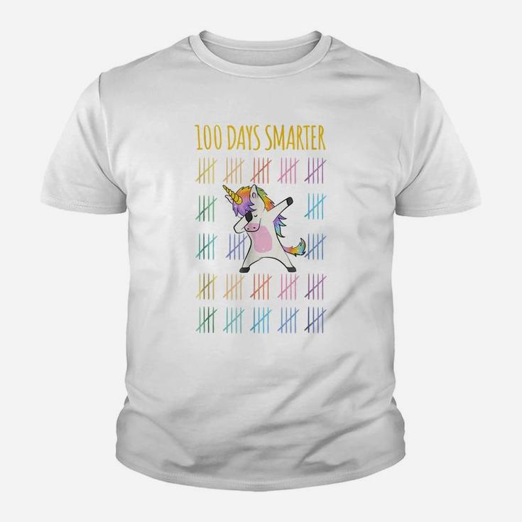 100 Days Of School Unicorn 100 Days Smarter T Shirt Teacher Youth T-shirt