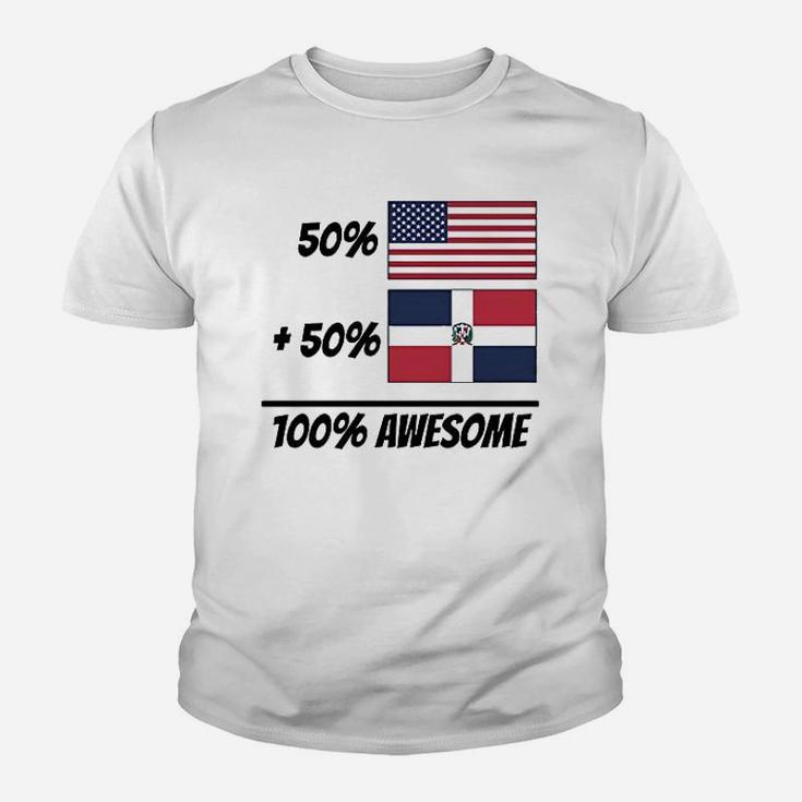 50 American Plus 50 Dominican Equals 100 Youth T-shirt