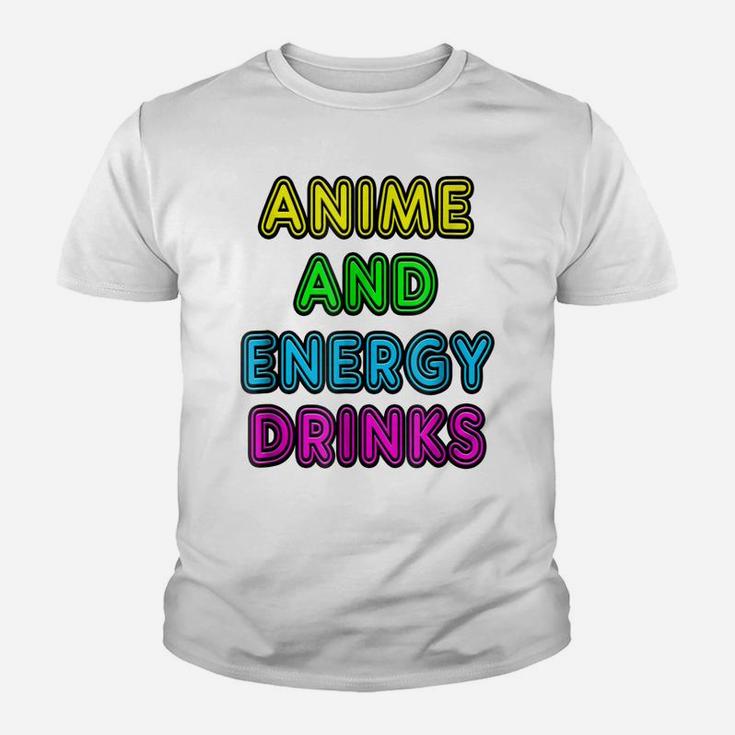 80'S Vintage Neon Anime And Energy Drinks Gift Youth T-shirt