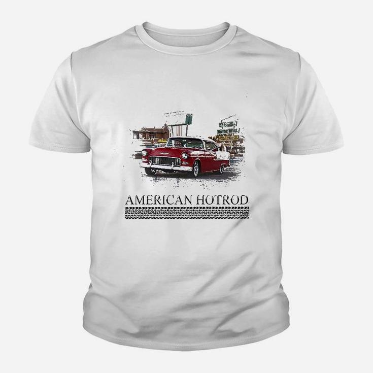 American Hotrod Muscle Car Belair Diner Motel Classic Graphic Youth T-shirt