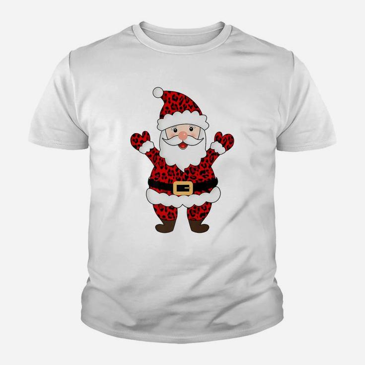 Animal Leopard Print Santa Claus Christmas Funny Xmas Gift Youth T-shirt