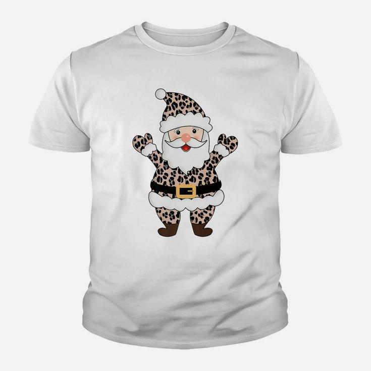 Animal Leopard Print Santa Claus Pattern Christmas Xmas Gift Youth T-shirt