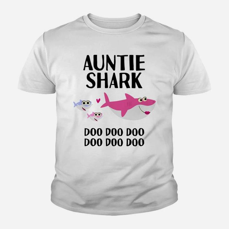 Auntie Shark Doo Doo Christmas Birthday Aunt Gift Youth T-shirt