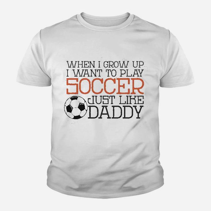 Baffle Cute Soccer Play Soccer Like Daddy Youth T-shirt