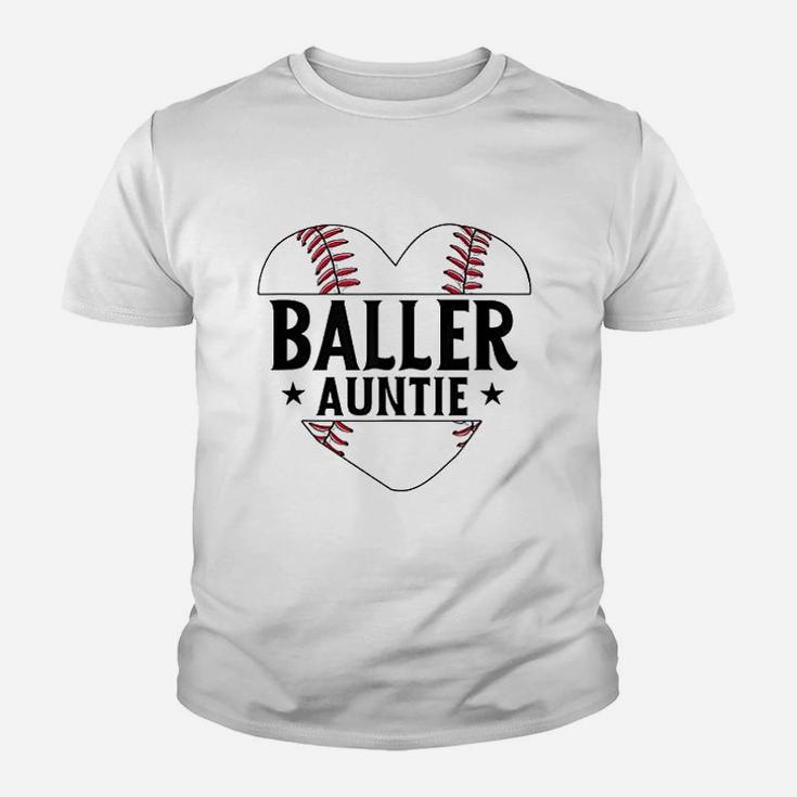 Baseball Baller Auntie Youth T-shirt