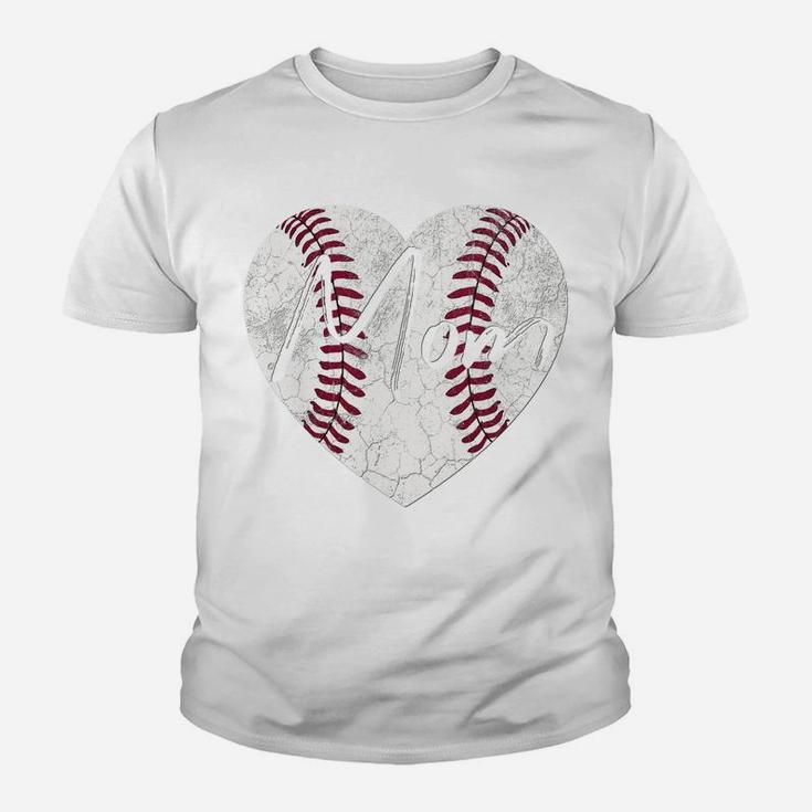 Baseball Heart Mom Softball Mother's Day Christmas Gift Youth T-shirt
