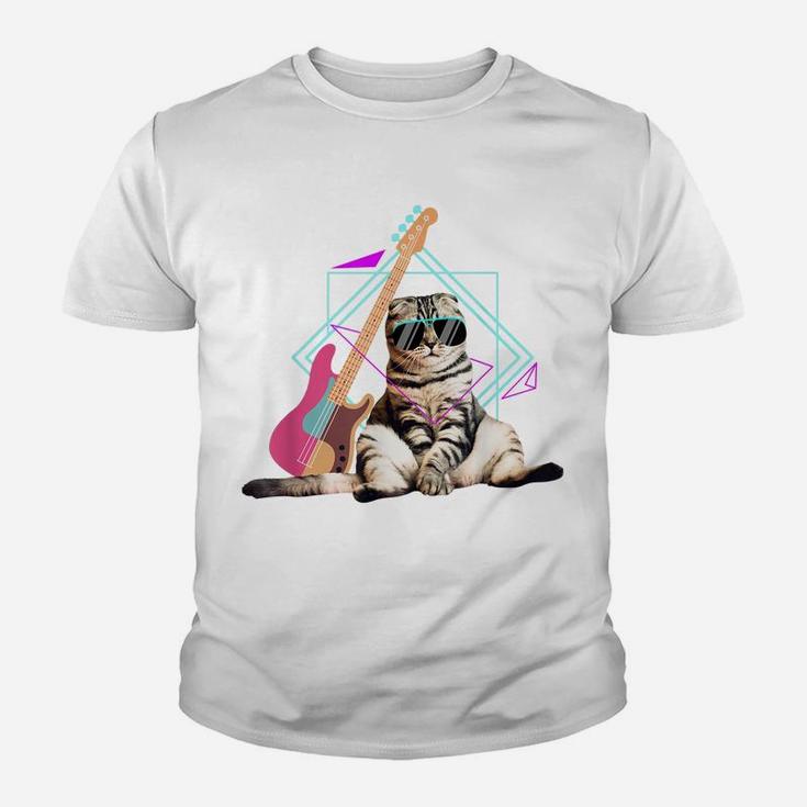 Bass Cat I Rock Kitty On A Bass I Cat Lover I Guitar Cat Youth T-shirt
