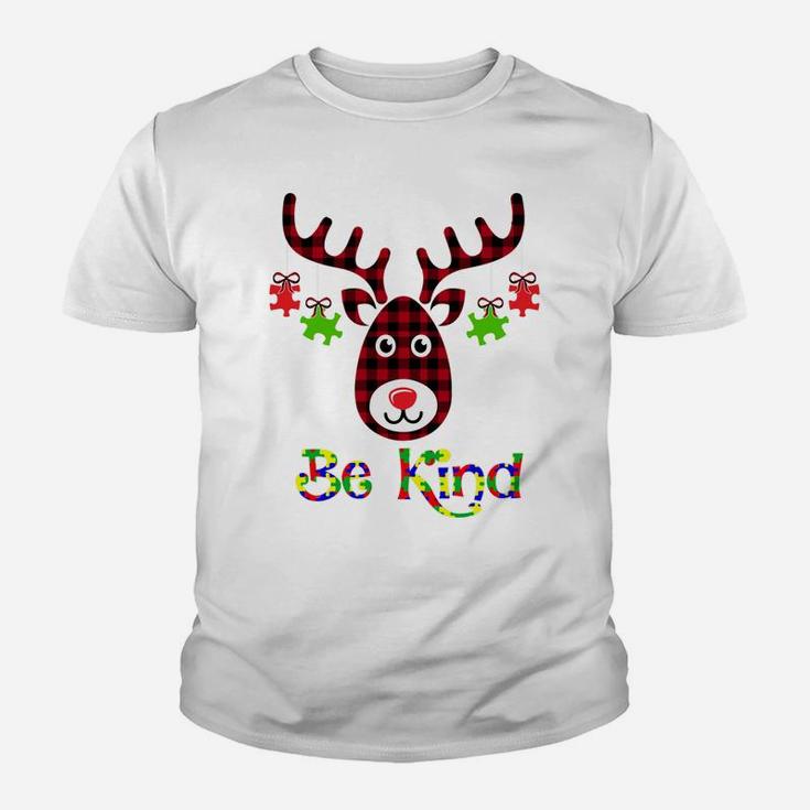 Be Kind Autism Awareness Christmas Reindeer Gifts Xmas Idea Sweatshirt Youth T-shirt
