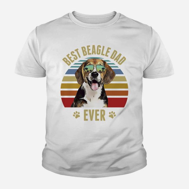Beagle Best Dog Dad Ever Retro Sunset Beach Vibe Sweatshirt Youth T-shirt