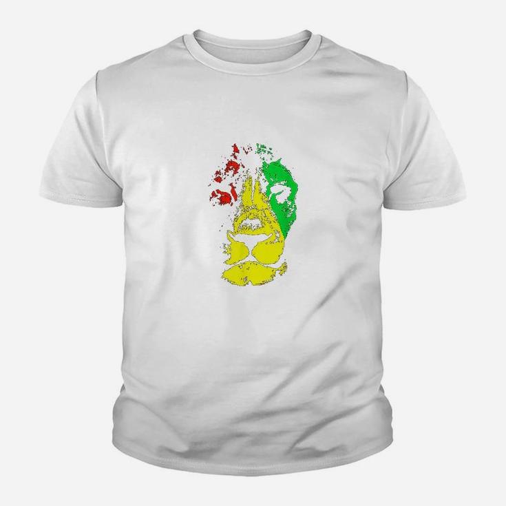 Beautiful Lion Face Rasta Colors Style Youth T-shirt
