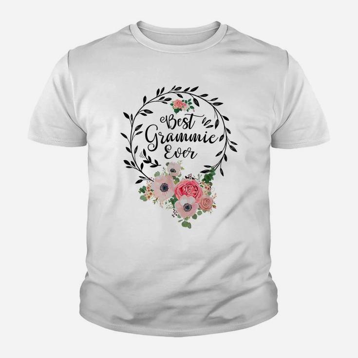 Best Grammie Ever Shirt Women Flower Decor Grandma Youth T-shirt