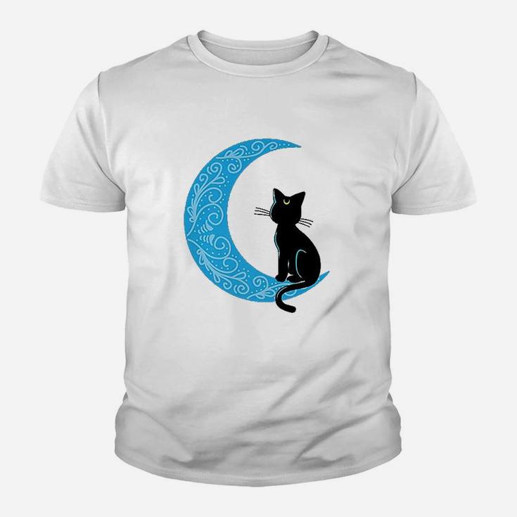 Black Cat Crescent Moon Sailor Mom Youth T-shirt