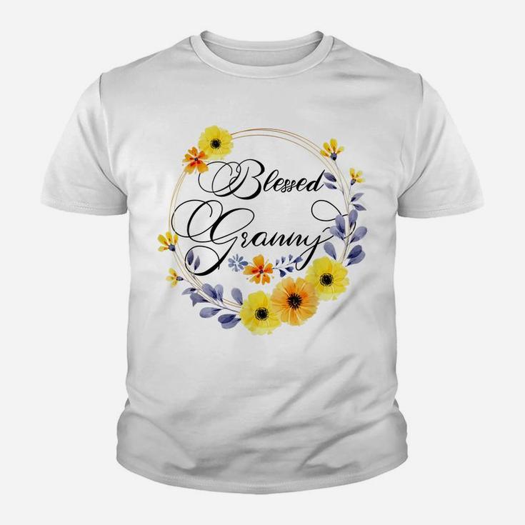 Blessed Granny Shirt For Women Beautiful Flower Floral Youth T-shirt