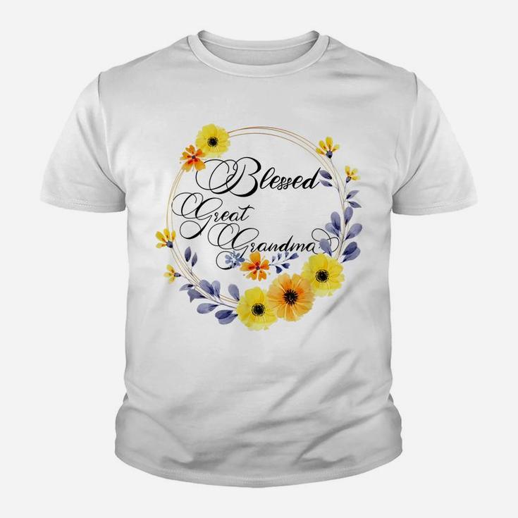 Blessed Great Grandma Shirt For Women Beautiful Flower Youth T-shirt