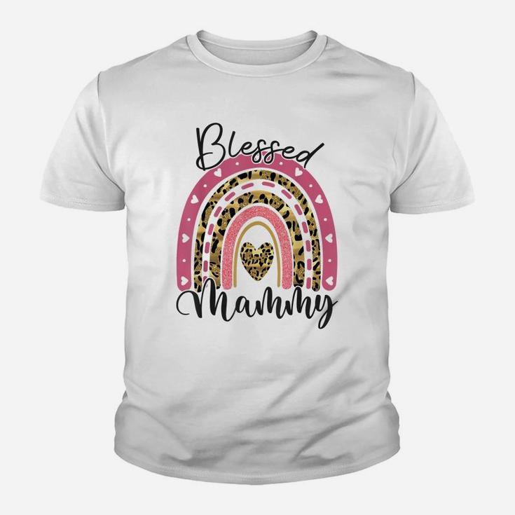 Blessed Mammy Funny Leopard Boho Rainbow Mammy Life Youth T-shirt