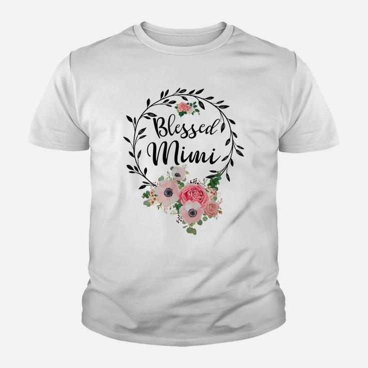 Blessed Mimi Shirt For Women Flower Decor Grandma Youth T-shirt