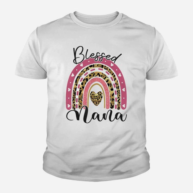 Blessed Nana Funny Leopard Boho Rainbow Nana Life Youth T-shirt
