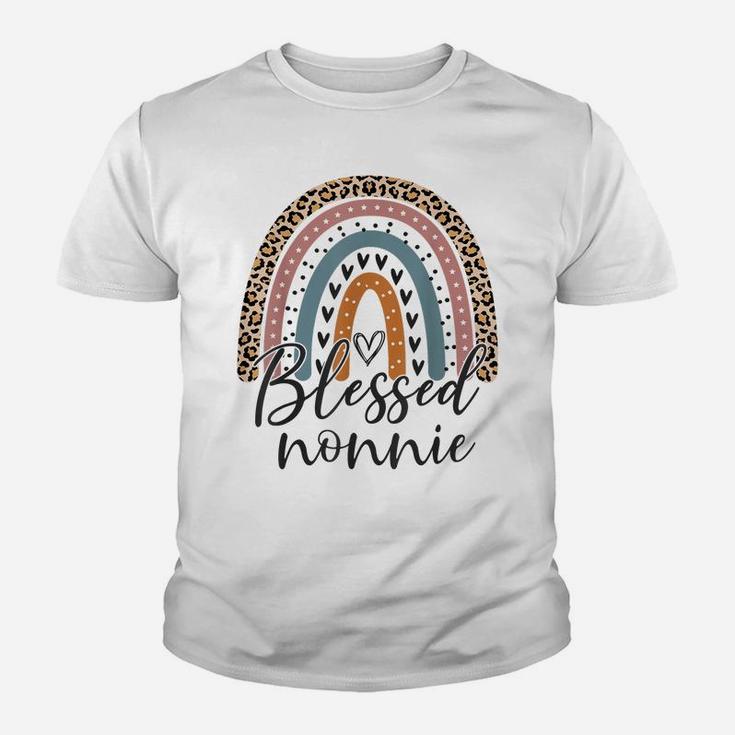 Blessed Nonnie Funny Leopard Boho Cute Rainbow Youth T-shirt