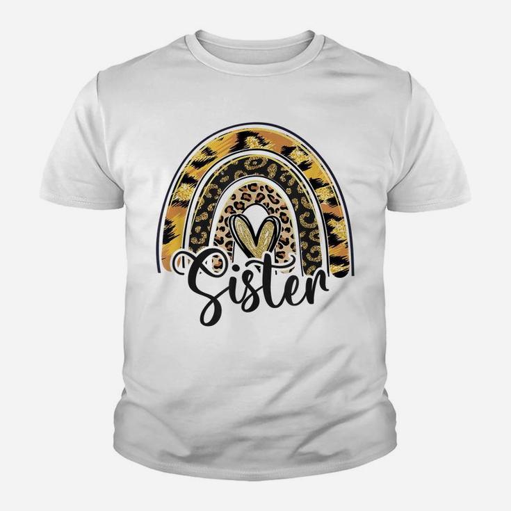 Blessed Sister Funny Leopard Boho Rainbow Sister Life Youth T-shirt