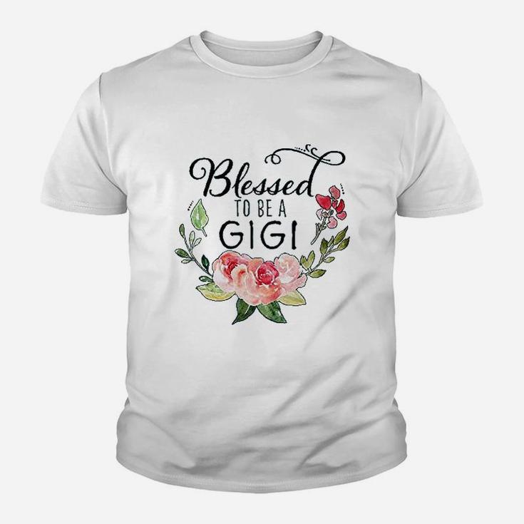 Blessed To Be A Gigi With Pink Flowers Youth T-shirt