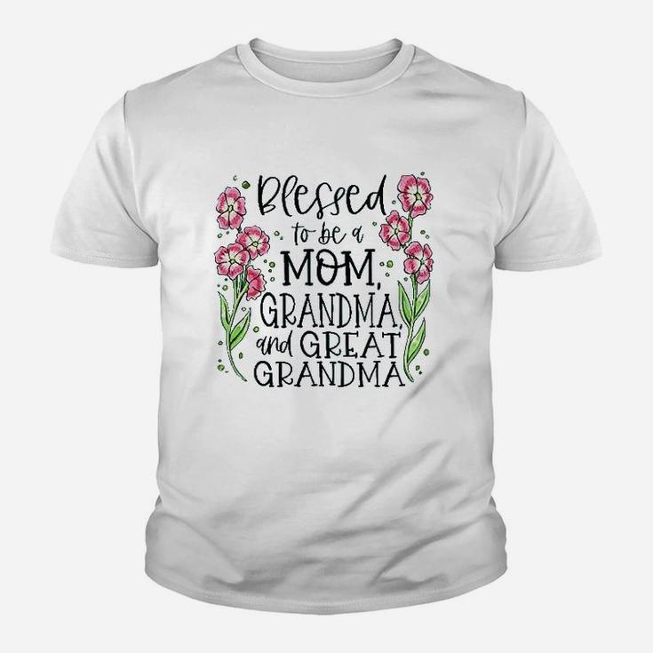 Blessed To Be A Mom Grandma Youth T-shirt