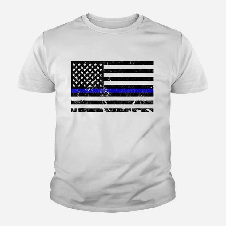 Blue Lives Matter Usa Flag Youth T-shirt