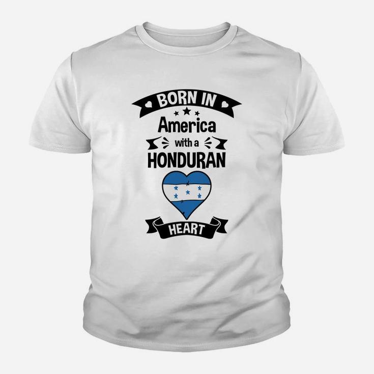 Born In America With A Honduran Heart Honduras Flag Sweatshirt Youth T-shirt