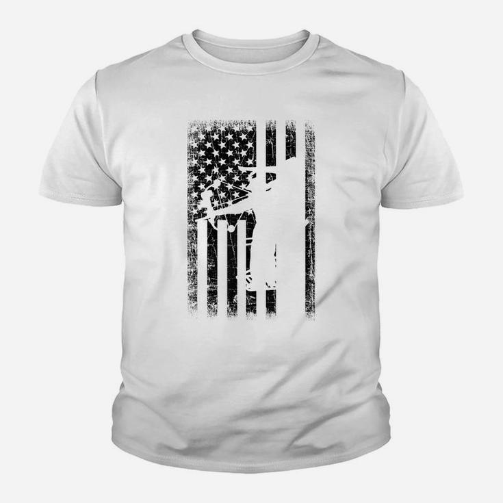 Bow Hunting American Flag Deer Hunter Gift Youth T-shirt