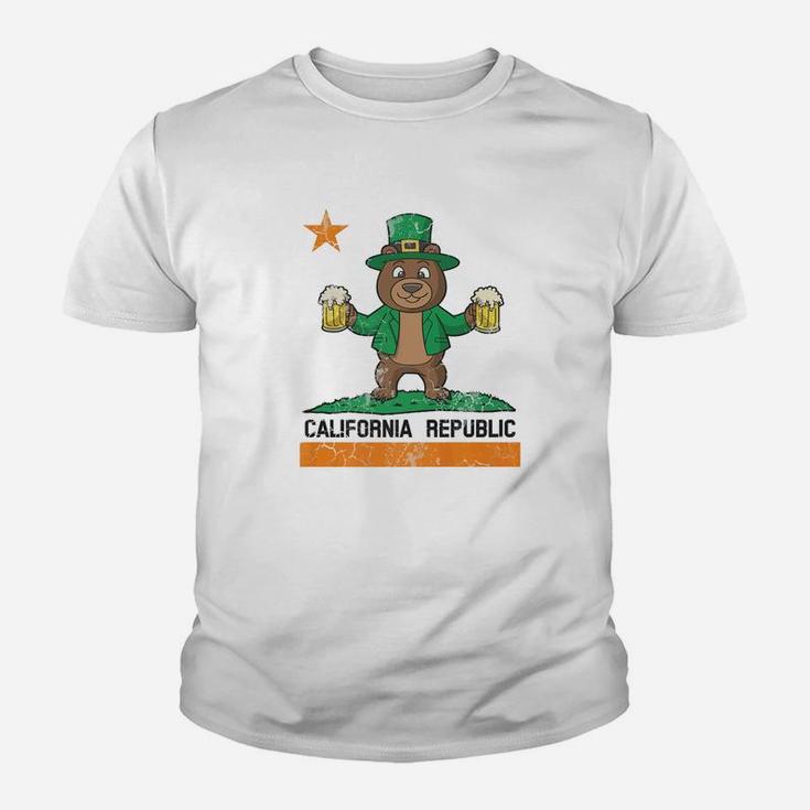 California St Patricks Day Irish Bear Leprechaun Youth T-shirt