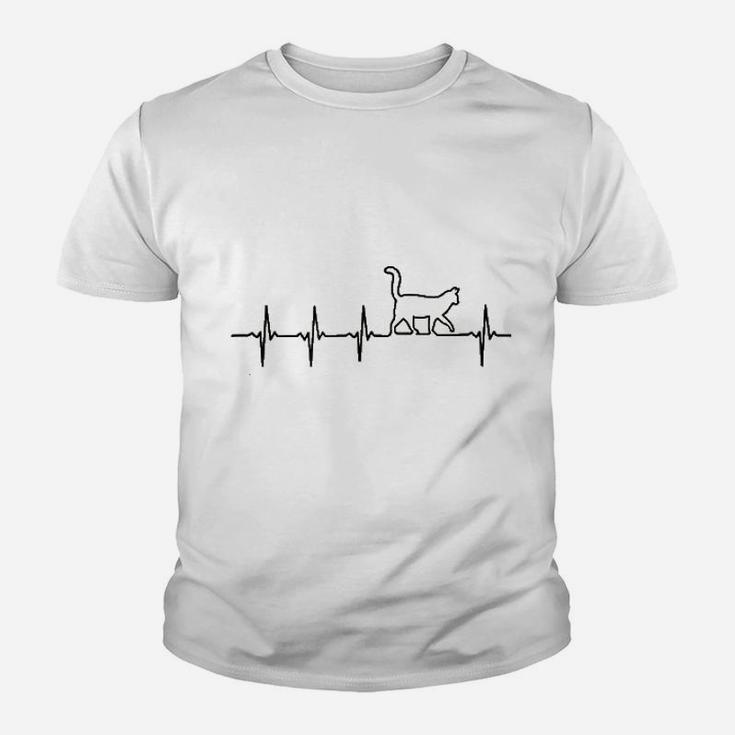 Cat Heartbeat Ekg I Love My Cat Youth T-shirt