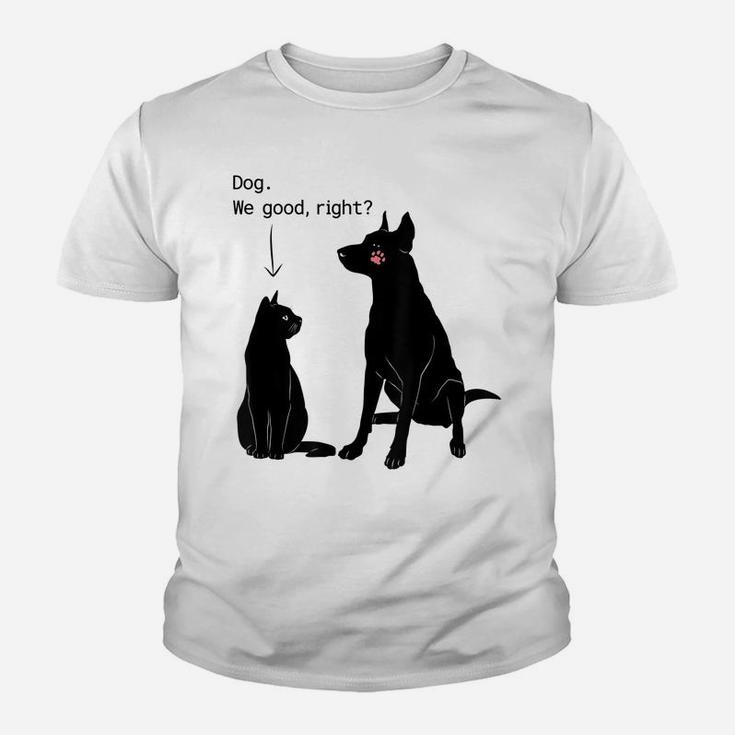Cat Humor Cat Slaps Dog Funny Dog And Cat Lovers Youth T-shirt