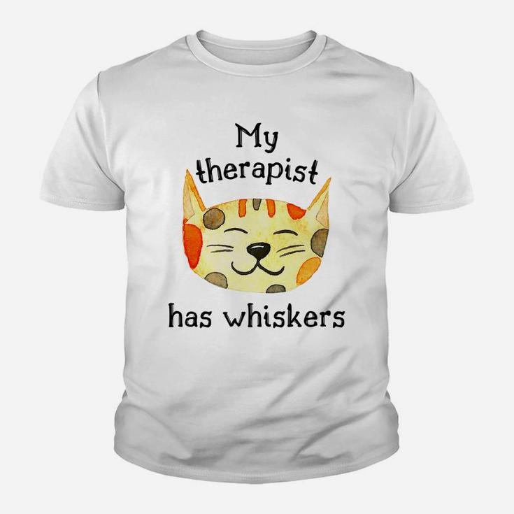 Cat Lovers' My Therapist Has Whiskers Cute Funny Youth T-shirt