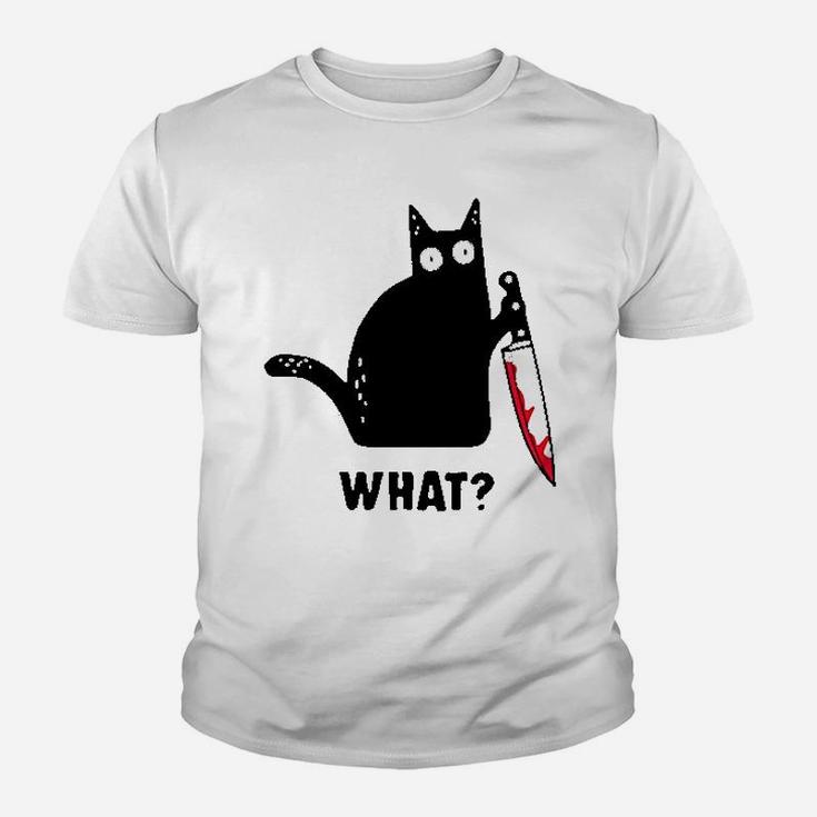 Cat What Funny Black Cat Youth T-shirt