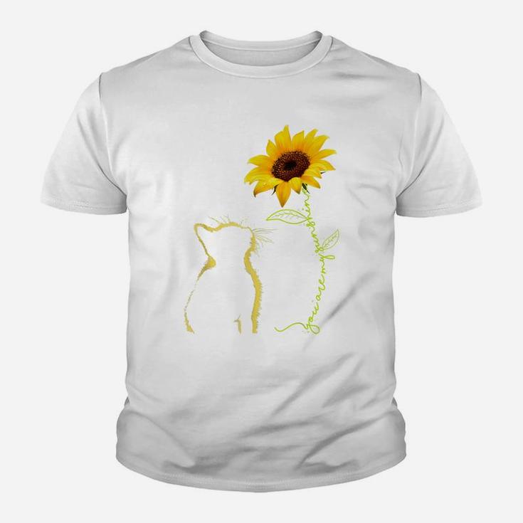 Cat You Are My Sunshine Sunflower Cat Lovers Mom Dad Gifts Youth T-shirt