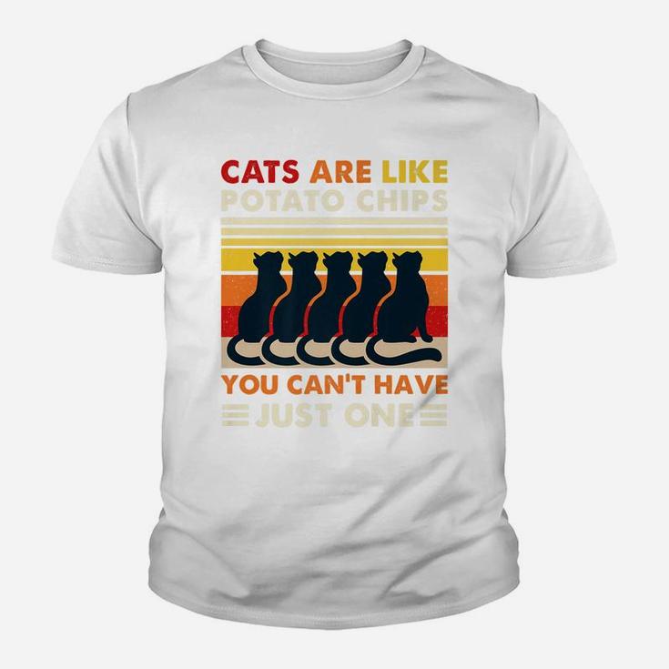 Cats Are Like Potato Chips Shirt Funny Cat Lovers Gift Kitty Youth T-shirt